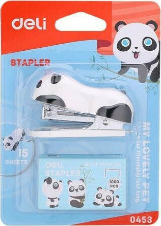 Deli Panda Συρραπτικό Χειρός με Δυνατότητα Συρραφής έως 15 Φύλλα με Σύρματα Νο 10