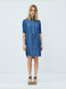 Pepe Jeans Glaze Mini Shirt Dress Dress Blue