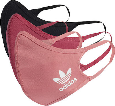 Adidas Face Covers M/L Schutzmaske Stoff M/L Wild Pink / Hazy Rose / Black H59843 3Stück