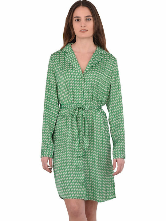 Summer Mini Shirt Dress Green