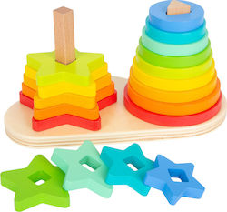 Small Foot Stacking Toy Βάση Ταξινόμησης Ουράνιο Τόξο made of Wood for 12++ Months