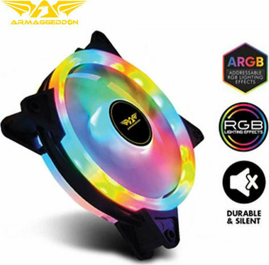 Armaggeddon iCORE DL-14 Case Fan 140mm 1100rpm 45.26cfm with ARGB Lighting and 6-Pin Connection