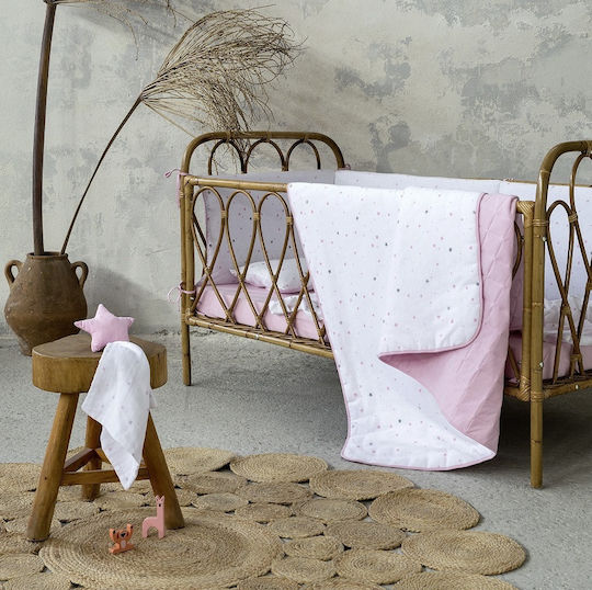 Nima Nene Βρεφικό Κουβερλί Βαμβακερό Ροζ 100x140cm