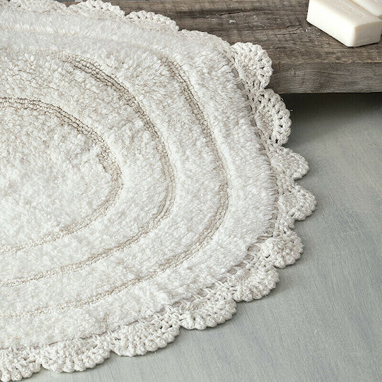 Rythmos Badematte Baumwolle Rund Opal 120-111-1810 White 01 60x60cm