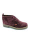 Suede Women's Ankle Boots Burgundy