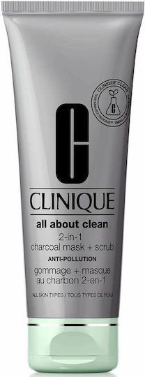 Clinique All About Clean Μάσκα Ομορφιάς Προσώπου για Απολέπιση / Αποτοξίνωση / Καθαρισμό με Ενεργό Άνθρακα 100ml