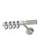 Anartisi Metallic Curtain Pole Red Double with Rail Φ20mm 160cm Nickel Satin