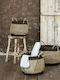 Nima Mariam Coș decorativ Din paie cu mânere Beige 40x40x30buc