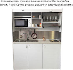 Silver KS160 KS160-Piuliță Bucătărie Mică cu Chiuvetă Stânga 160x65x209cm Piuliță