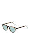 Kyme Gianni Unisex Sunglasses with Brown Tartaruga Plastic Frame and Green Lens