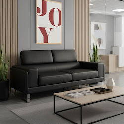 Shea Dreisitzer 198x80x87cm. Black / Inox