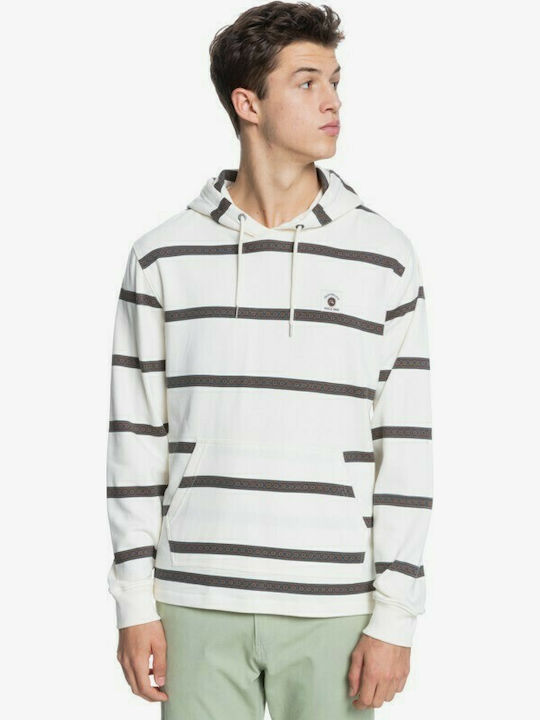 Quiksilver Men's Sweatshirt with Hood and Pockets White