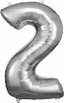 Balloon Foil Number 2 Silver 50cm