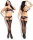 Demoniq Justine Bra & Thong Sexy Σετ Εσωρούχων με Δαντέλα Black