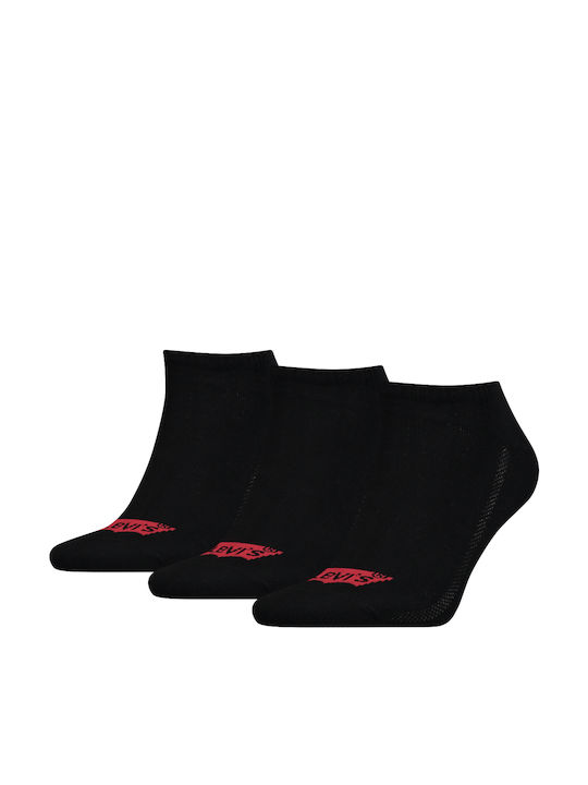 Levi's Batwing Logo Ανδρικές Μονόχρωμες Κάλτσες Μαύρες 3Pack