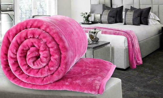 Linea Home Blanket Velvet Single 160x220cm Fuchsia