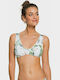 Roxy Sports Bra Bikini Top Bloom Elongated with Adjustable Straps White Floral