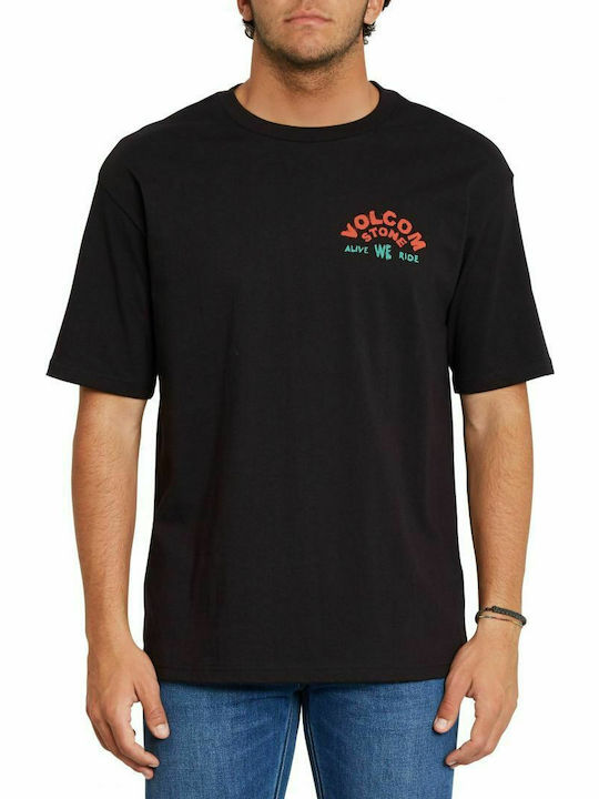 Volcom We Ride Ανδρικό T-shirt Μαύρο Με Στάμπα