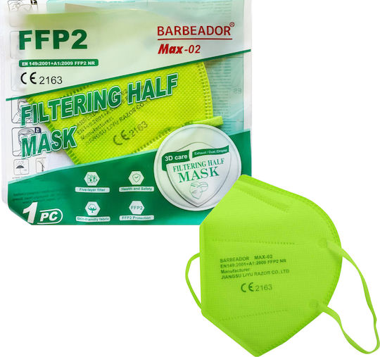 Max Barbeador Max-02 Filtering Half mask FFP2 Protective Mask FFP2 Green 1pcs