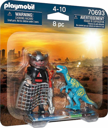 Playmobil Двойна опаковка Velociraptor with Dino Catcher за 4-10 години