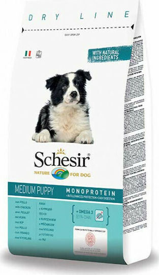 Schesir Medium Puppy 12kg Dry Food for Medium Breed Puppies with Chicken