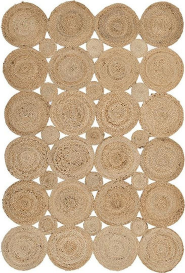 Inart Jute Rug Rectangular Summer from Jute Beige