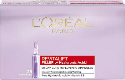 L'Oreal Paris Moisturizing Face Serum Revitalift Filler Suitable for All Skin Types with Hyaluronic Acid 28x1.3ml