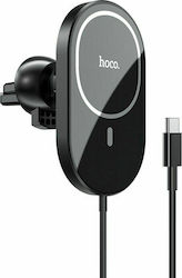 Hoco Βază de Telefon Auto CA90 Magsafe cu magnet și Încărcare Wireless Neagră