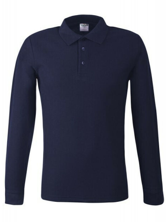 Keya MPLS180 Men's Promotional Long Sleeve Polo Shirt in Blue Color
