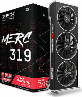 XFX Radeon RX 6700 XT 12GB GDDR6 Speedster Merc 319 Κάρτα Γραφικών PCI-E x16 4.0 με HDMI και 3 DisplayPort
