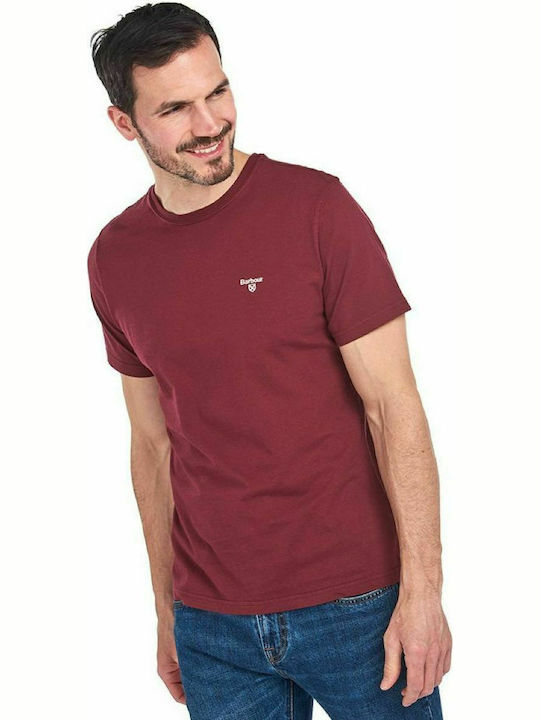 Barbour T-shirt Bărbătesc cu Mânecă Scurtă Burgundy