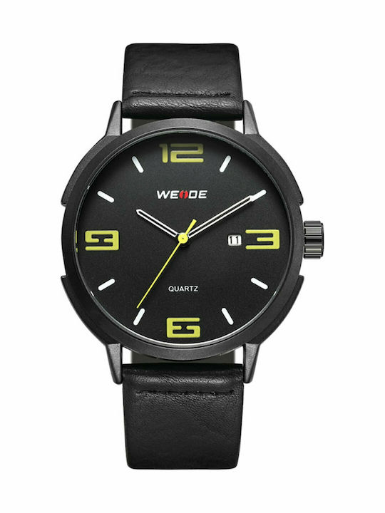 Weide Men's Watch 40mm Battery with Black Leath...