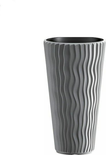 Iliadis Sandy Slim Übertopf Kunststoff Gray 39x39x71εκ.