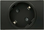 Hager Systo Single Power Socket Black