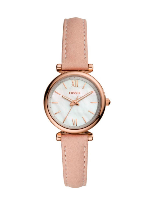 Fossil Carlie Mini Women's Watch with Pink Leat...