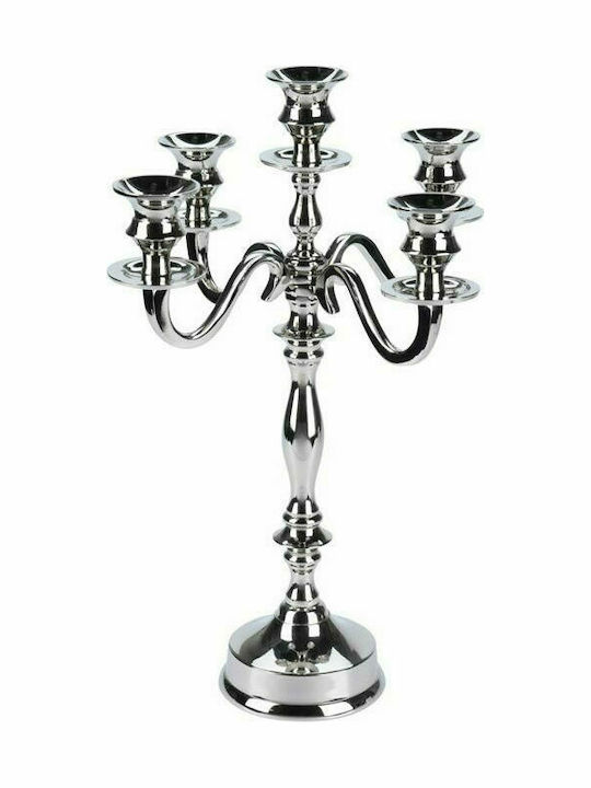 Aria Trade A06931790 Candle Holder Metal 5 Seats Silver 39.5cm 1pcs