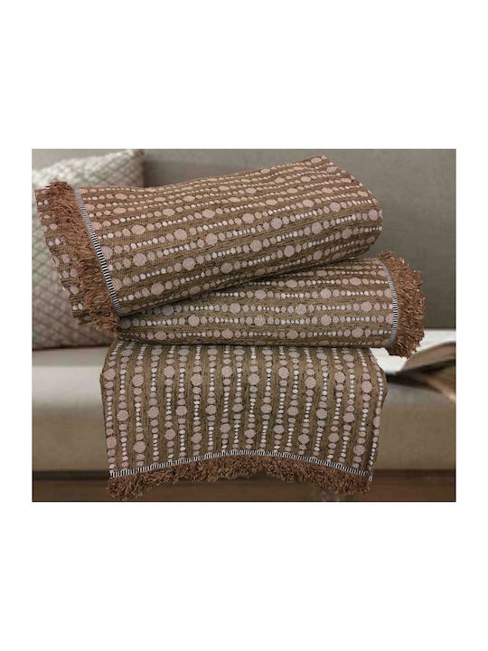 Linea Home Beads Σετ Ριχτάρια 3τμχ Chenille Moka