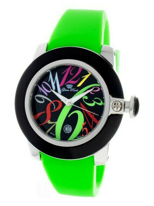 Glam Rock Ceas de Damă cu Verde Curea din Cauciuc
