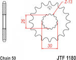 JT Sprockets Vorderes Ritzel für Triumph Geschwindigkeitsdreifach 1050 2005-2010 / TIGER 1050 2007-2016 / TIGER 955 2001-2006