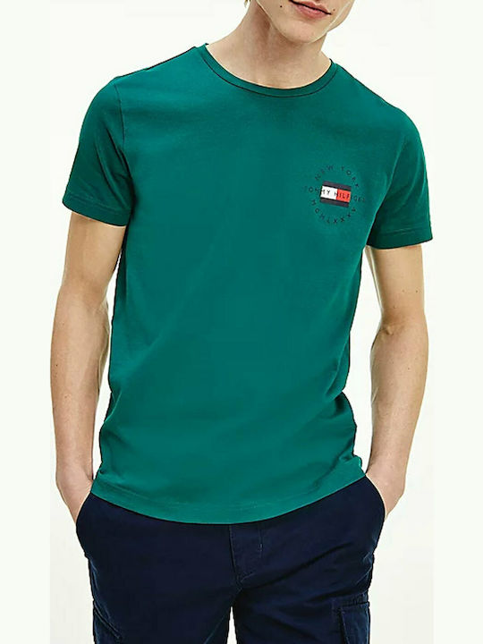 Tommy Hilfiger T-shirt Bărbătesc cu Mânecă Scurtă Verde