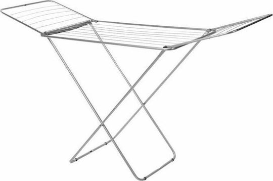 Uscătoare Rufe Pliere Pardoseală Metalică cu Lungimea Suportului de Uscare a Hainelor 18m