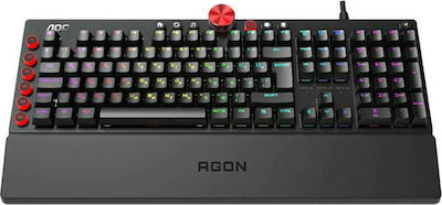 AOC AGON AGK700 Gaming Μηχανικό Πληκτρολόγιο με Cherry MX Red διακόπτες και RGB φωτισμό (Αγγλικό US)