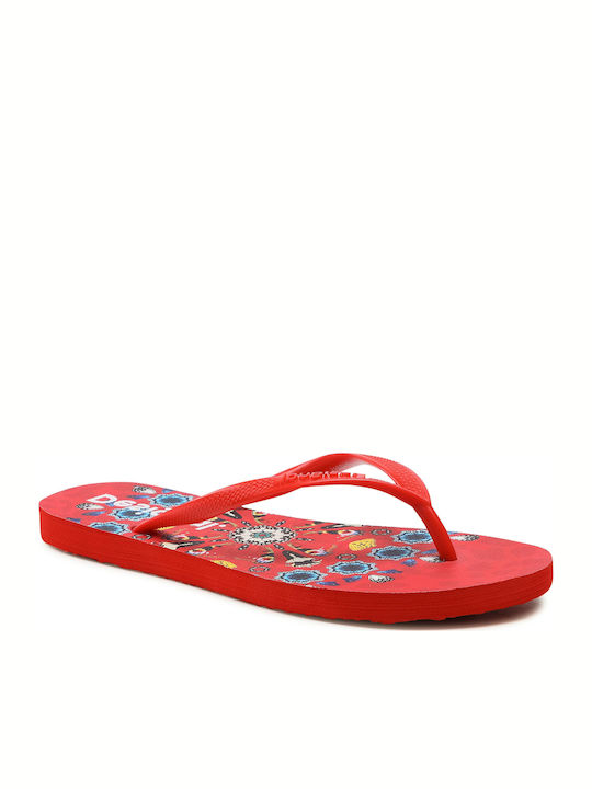 Desigual Butterfly Women's Flip Flops Red