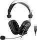 HU-50 On Ear Multimedia Ακουστικά με μικρόφωνο και σύνδεση USB-A