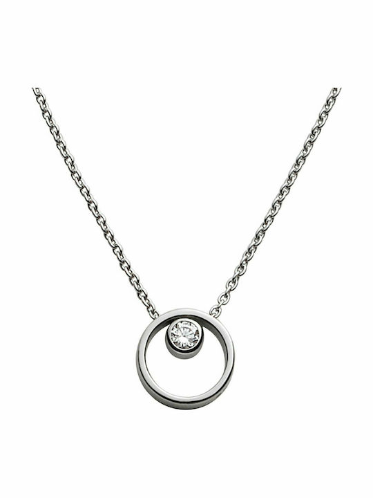 Skagen Silver Necklace with Zircon