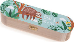 Christening Favor with Pencil Case Sloth made of Wood