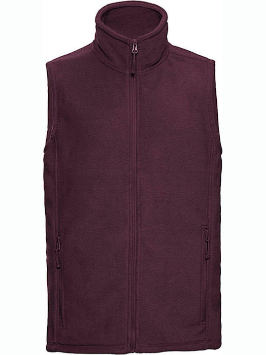 Russell Europe Men's Sleeveless Promotional Cardigan Burgundy