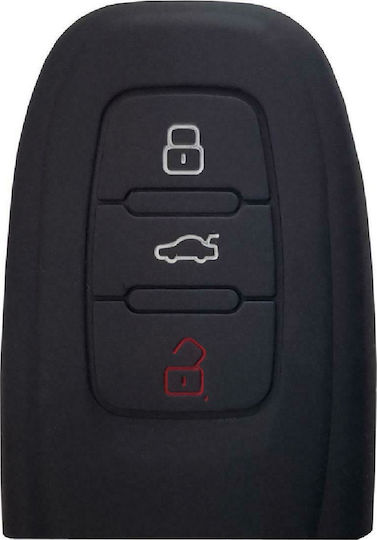 Car Key Cover Case made of with 3 Buttons for Audi in Black Color