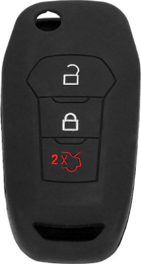 Car Key Cover Case made of with 3 Buttons for Ford in Black Color