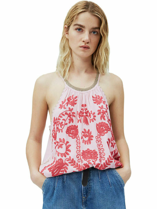 Pepe Jeans Sabina pentru Femei de Vară Bluză Fără mâneci Roz